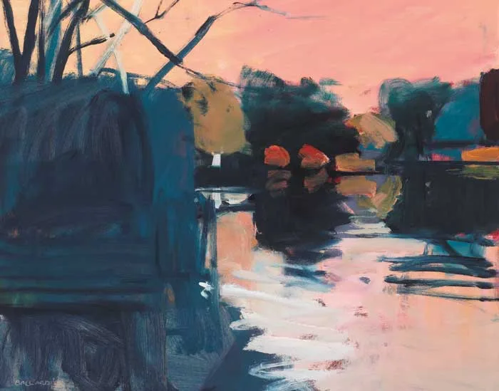 LAKE REFLECTIONS by Brian Ballard, 1989, oil on canvas, sold Apr 2007