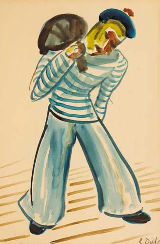 SAILOR by Gerard Dillon, watercolour, sold Apr 2007
