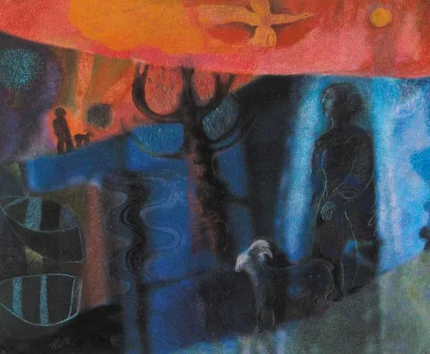 Noreen Rice, WALK ON THE MARSH, circa 1971, pastel