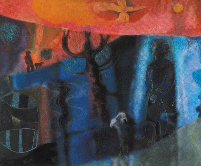 Noreen Rice, WALK ON THE MARSH, circa 1971, pastel