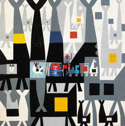 MURAL I by Colin Middleton, oil on panel, sold Apr 2007