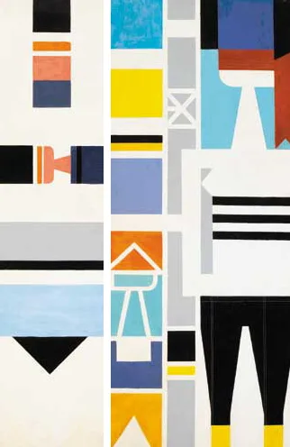 MURAL V AND MURAL VI (A PAIR) by Colin Middleton, oil on panel, sold Apr 2007