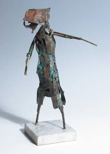 DEIRDRE by John Behan, welded bronze and steel on a marble plinth, sold Apr 2007