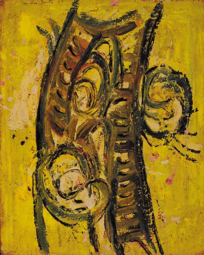 BLASTED BALLYORNEY by Camille Souter, 1962, oil on Kraft paper, sold Apr 2007