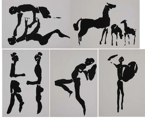 Louis le Brocquy, THE TAIN - A COMPLETE SET OF THIRTY-SIX LITHOGRAPHS, 1969, thirty-six lithographs, individually framed (no. 53 from the