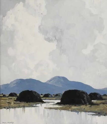 Paul Henry, AN IRISH BOG, circa 1939, oil on canvas board