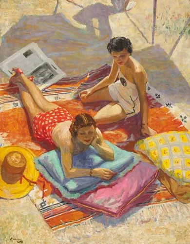 SUNBATHERS by John Lavery, 1936, oil on canvas, sold Apr 2007