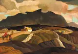 Harry Epworth Allen, IRISH COUNTRY SCENE WITH FIGURES AND A DONKEY ON A ROAD