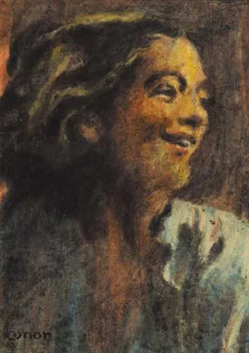 FACTORY WORKER by William Conor, 1919, crayon on paper, sold Apr 2007
