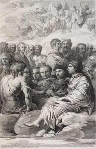 James Barry, THE GLORIOUS SEXTUMVIRATE, 1795, line engraving, third state, published 1800