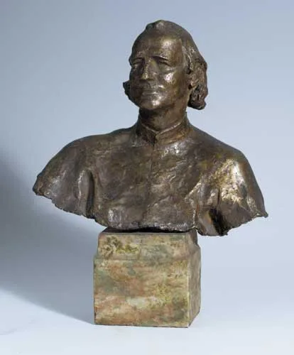ARCHBISHOP JOHN CARROLL by Jerome Connor, circa 1910, cast bronze on a green marble plinth, sold Apr 2007