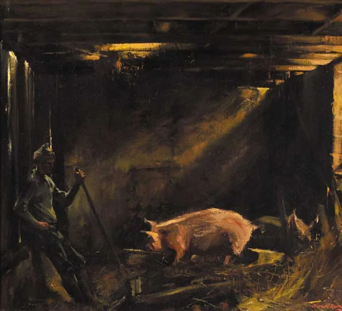 MURTY SULLIVAN'S SOW by Thomas Ryan, 1974, oil on canvas laid on board, sold Apr 2007