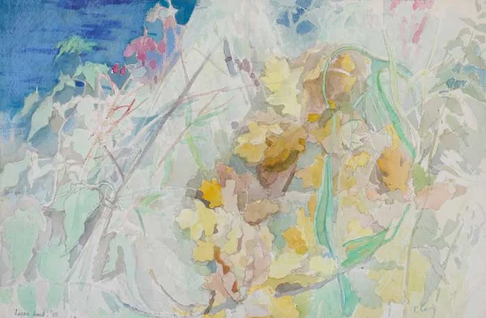 LAGAN BANK by Tom Carr, 1978, watercolour over pencil, offered Apr 2007