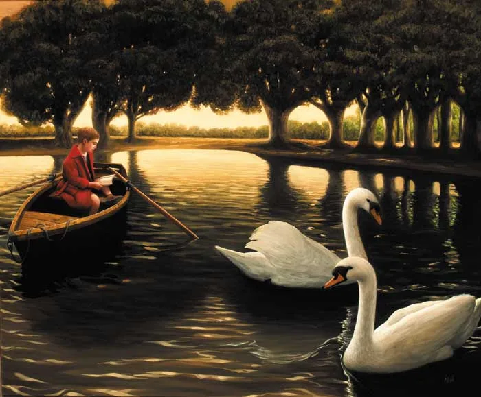 Stuart Morle, THE LAST PAGE, PHOENIX PARK, oil on copper panel