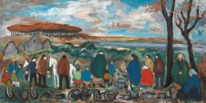 Markey Robinson, THE TINKERS CAMP, oil on masonite board