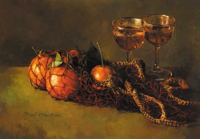 MADEIRA ORANGES by Mark O'Neill, 1996, oil on canvas laid on board, sold Dec 2006