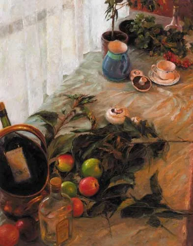 Henry McGrane, STILL LIFE WITH APPLES, 2005, oil on canvas