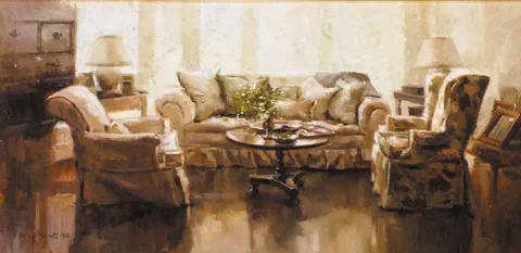Mark O'Neill, SITTING ROOM, 1998, oil on board