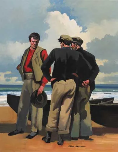 John Skelton, ON THE STRAND, INISHMANN, ARAN, oil on board