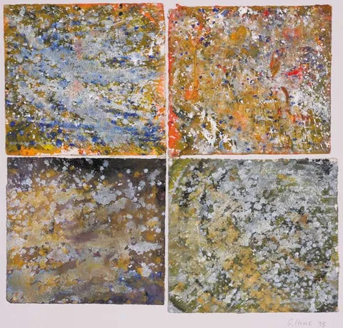 Geraldine Hone, UNTITLED (FOUR WORKS FRAMED AS ONE), 1993, gouache on paper mounted on board