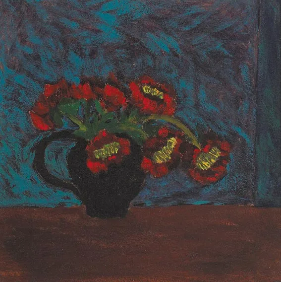 TREE ANEMONIES by Jane O'Malley, oil on board, sold Dec 2006