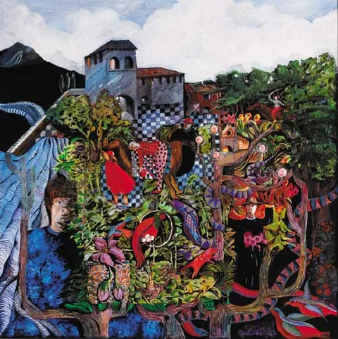 SHELTER by Niamh Hurley, 2003, acrylic on canvas, offered Dec 2006