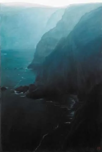 Guy Hanscomb, CLIFFS FROM HORN HEAD, DONEGAL, oil on canvas