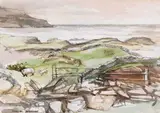 Muriel Brandt, SHEEP GRAZING BY THE SEA