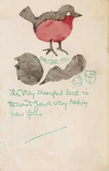 Jack Butler Yeats, CHRISTMAS CARD WITH ROBIN