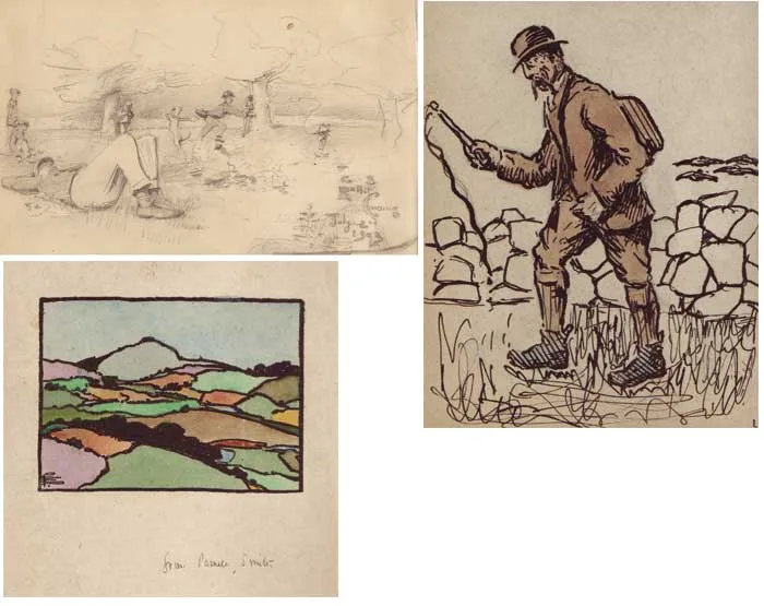 Robert Gregory, VARIOUS SKETCHES AND PHOTOGRAPHS, 1898 - 1903, pen and ink (17); watercolour (4); pencil (2); charcoal (1);