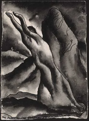 Patrick Pye, THE AGONY IN THE GARDEN, pen and ink with wash