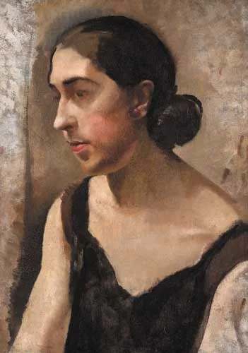 Eileen Reid, HEAD OF A WOMAN IN A BLACK DRESS, 1926, oil on canvas
