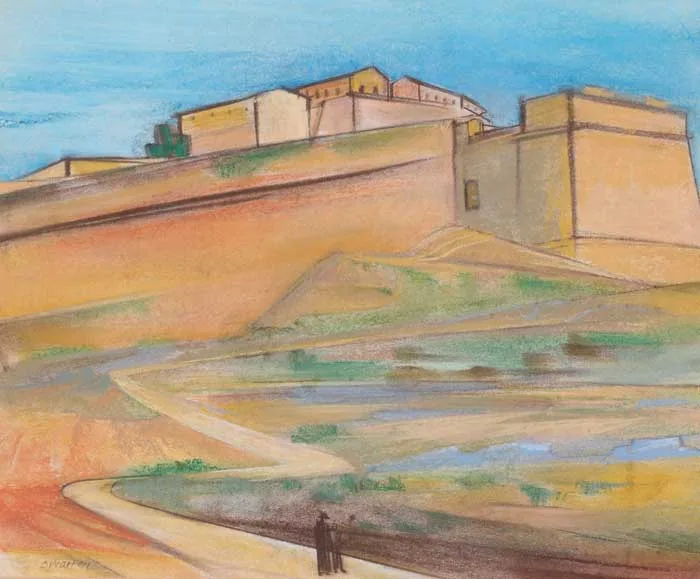 Barbara Warren, IBIZA REMEMBERED, conté and pastel