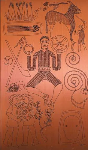 A. O'Callaghan, CELTIC SYMBOLIST COMPOSITIONS (A PAIR), copper panels
