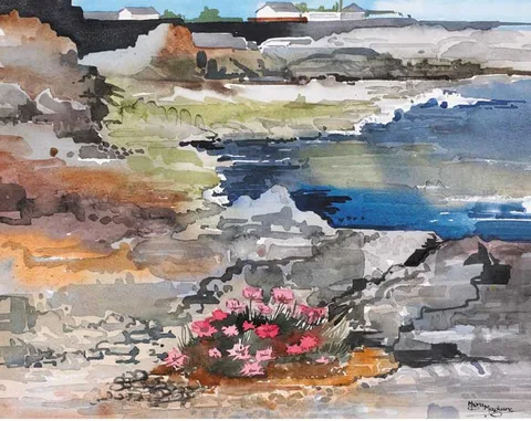 GREYSTONES, COUNTY WICKLOW by Myra Maguire, watercolour, sold Dec 2006