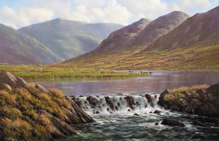 BUNDARRAGHA RIVER by Gerry Marjoram, oil on canvas, sold Dec 2006