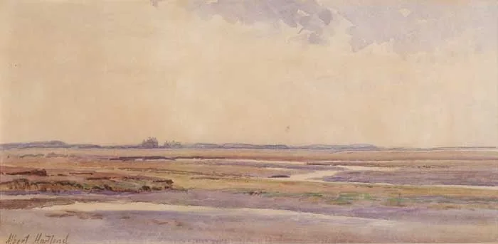 RIVER ESTUARY by Henry Albert Hartland, watercolour over pencil, offered Dec 2006