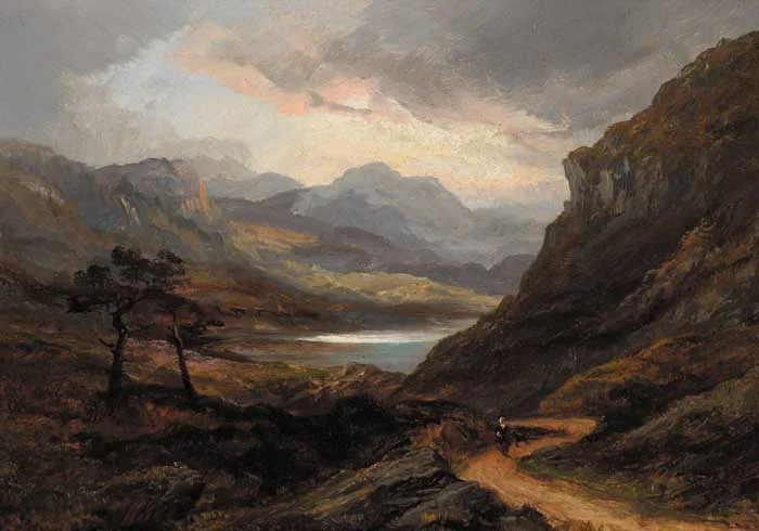 A MOUNTAIN PASS by William McEvoy, circa 1877, oil on canvas, sold Dec 2006