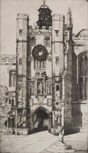 Albert Chanler, GATEWAY TO THE GREAT COURT, TRINITY COLLEGE, CAMBRIDGE, etching