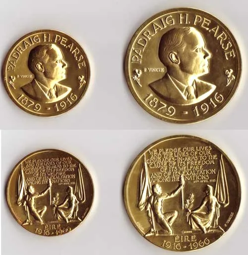 Paul Vincze, 1916 RISING FIFTIETH ANNIVERSARY MEDALS, 1966, 22 carat gold medals, set of 2, 4oz and 2oz