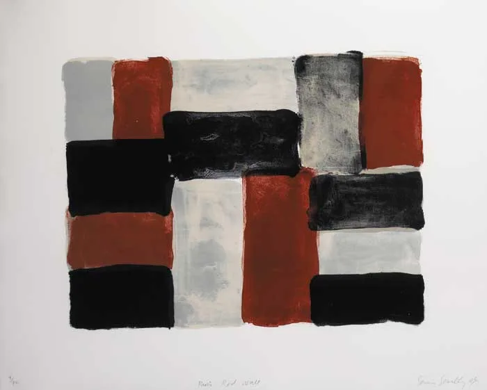 PARIS RED WALL by Sean Scully, 2004, lithograph (no. 9 from an edition of 40), sold Feb 2007