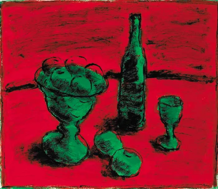 Neil Shawcross, CLARET AND FRUIT, 1996, watercolour and acrylic on paper
