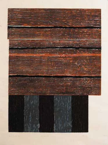 STANDING II by Sean Scully, 1986, woodblock print (no. 7 from an edition of 10 artist's proof), sold Feb 2007