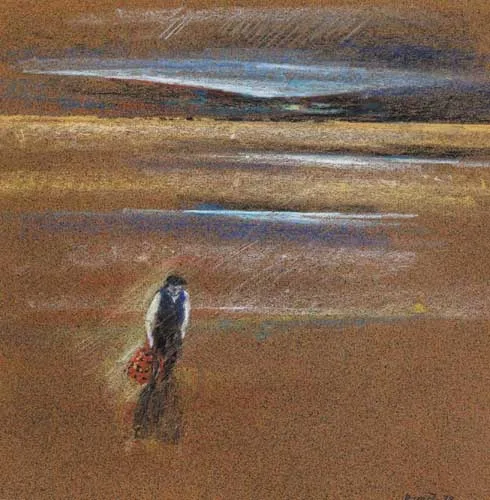 Lawson Burch, MAN WITH LOBSTER POT, LOUGHROS, 1978, pastel