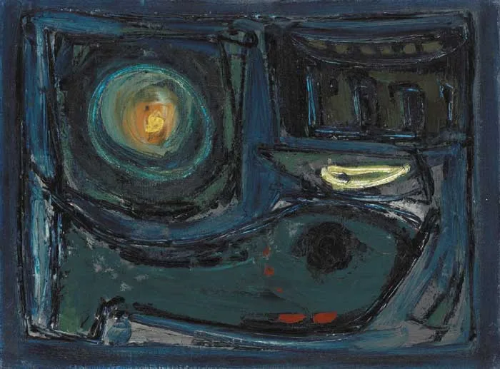 MOON AND FISH by Seán McSweeney, oil on canvas, offered Feb 2007