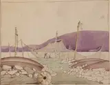 Harry Epworth Allen, SALMON NETS, ACHILL ISLAND