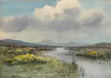 William Percy French, A BOGLAND STREAM WITH GORSE IN FLOWER