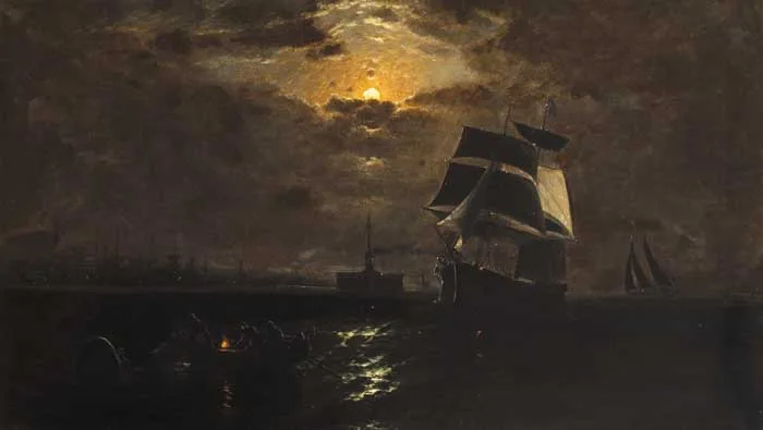 Joseph Fitzgerald, MIDNIGHT ON DUBLIN BAY, oil on canvas