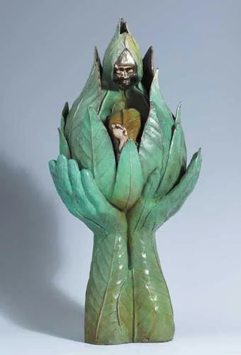 CLIABHAN (CRADLE) by Linda Brunker, 2004, bronze (no. 2 from an edition of 6), sold Feb 2007