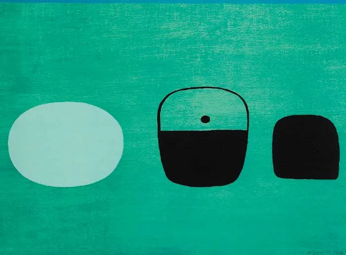 GREEN PREDOMINATING by William Scott, 1976, lithograph, sold Feb 2007